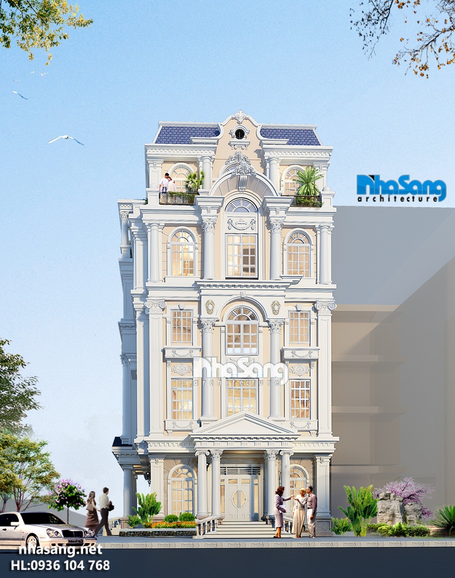 thiet ke nha o va kinh doanh karaoke 5 tang kien truc khach san kieu phap